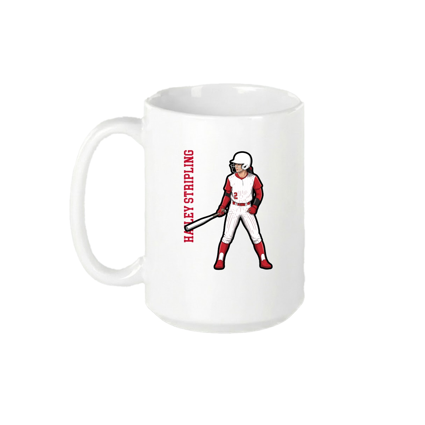 15oz Coffee Mug — Name Vertical in White