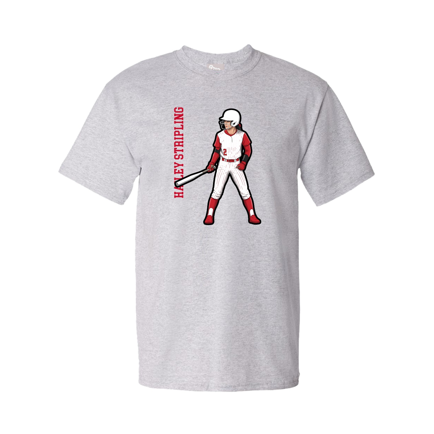 Tee — Name Vertical in Grey