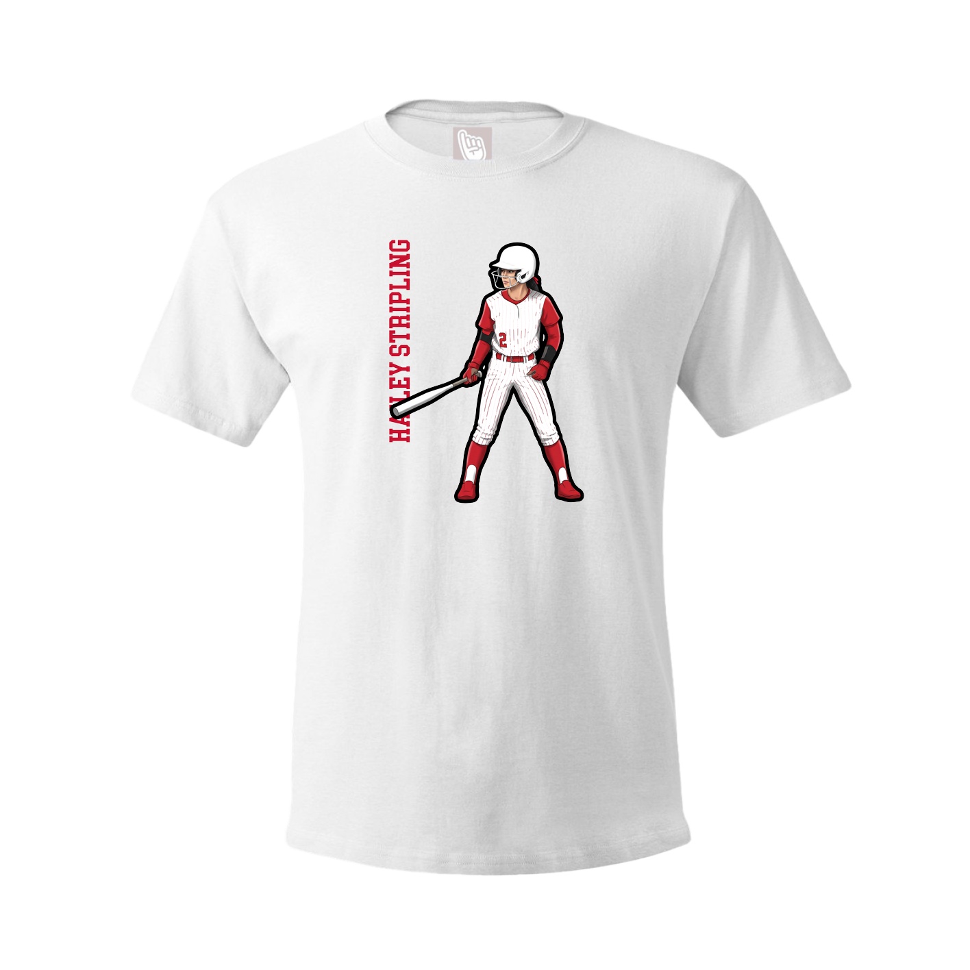 Youth Tee — Name Vertical in White