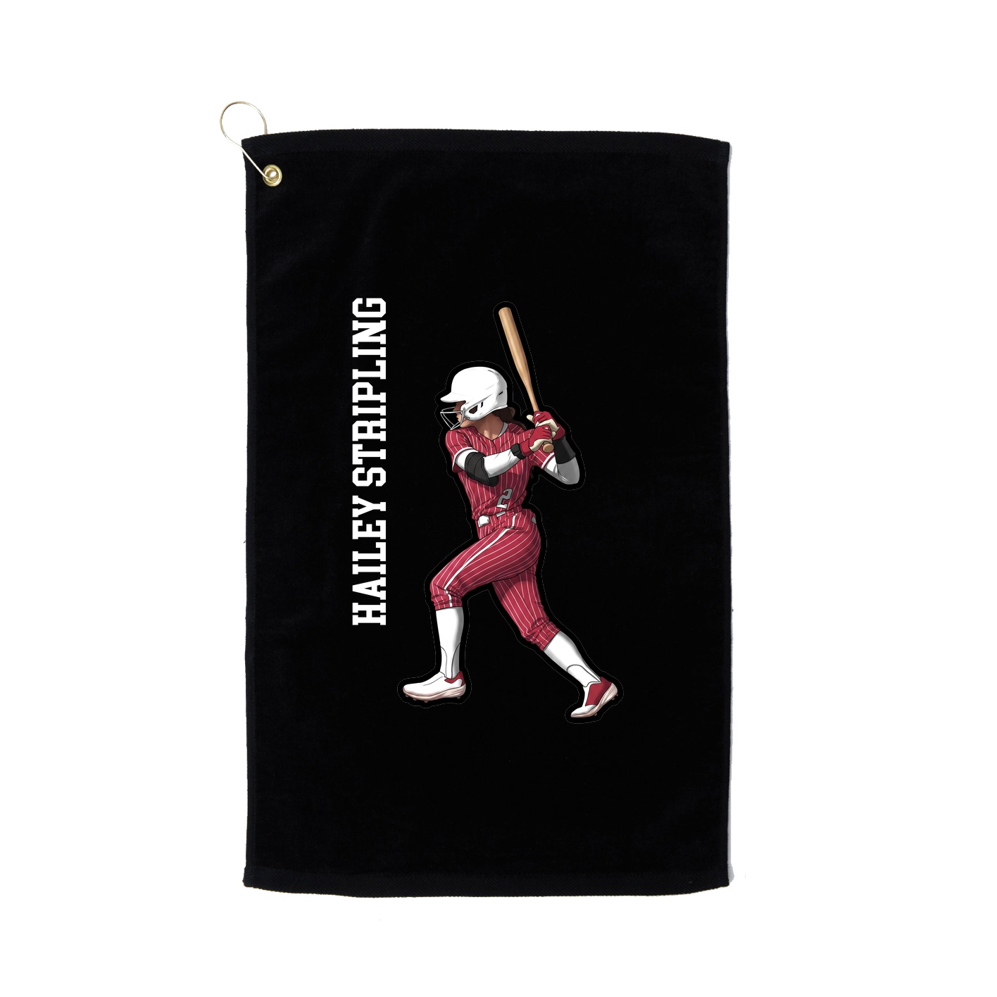 Golf Towel — Name Vertical in Black