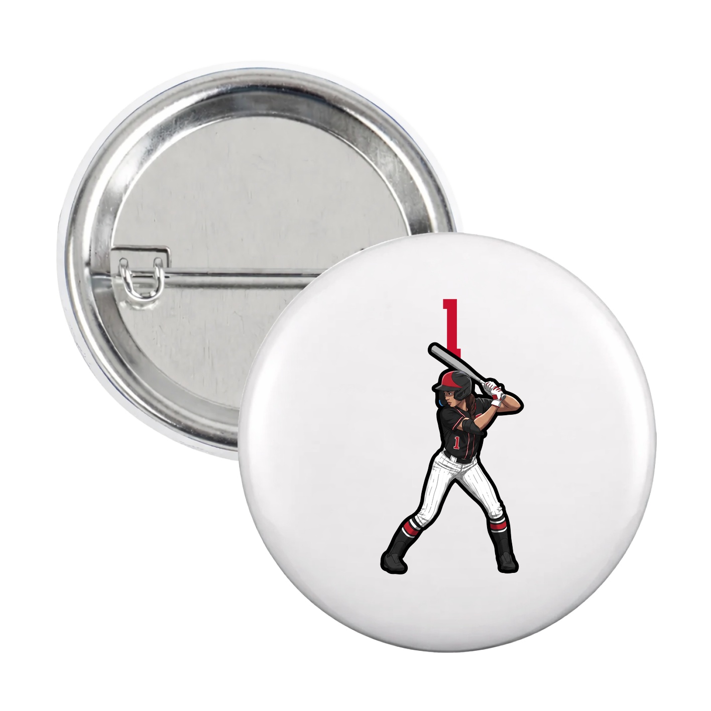 Game Day Button — Number Top in White