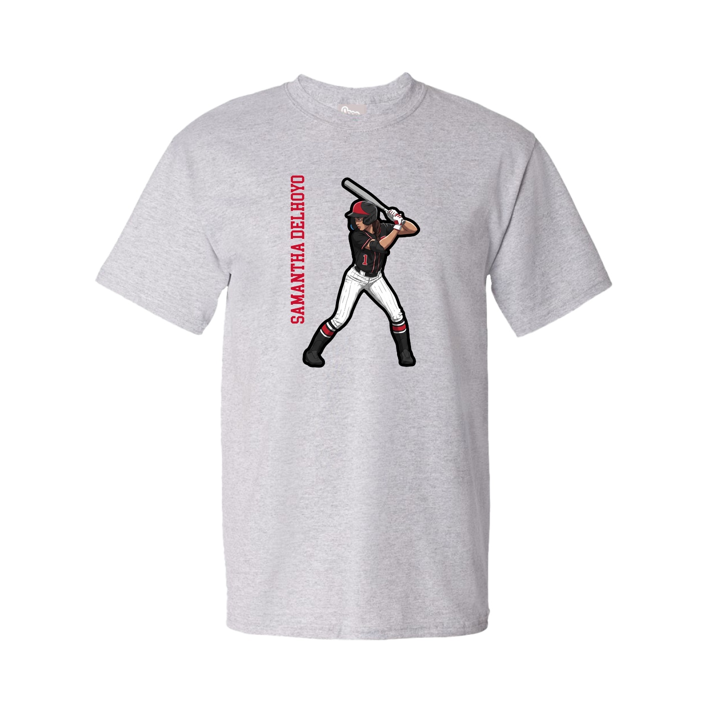 Tee — Name Vertical in Grey