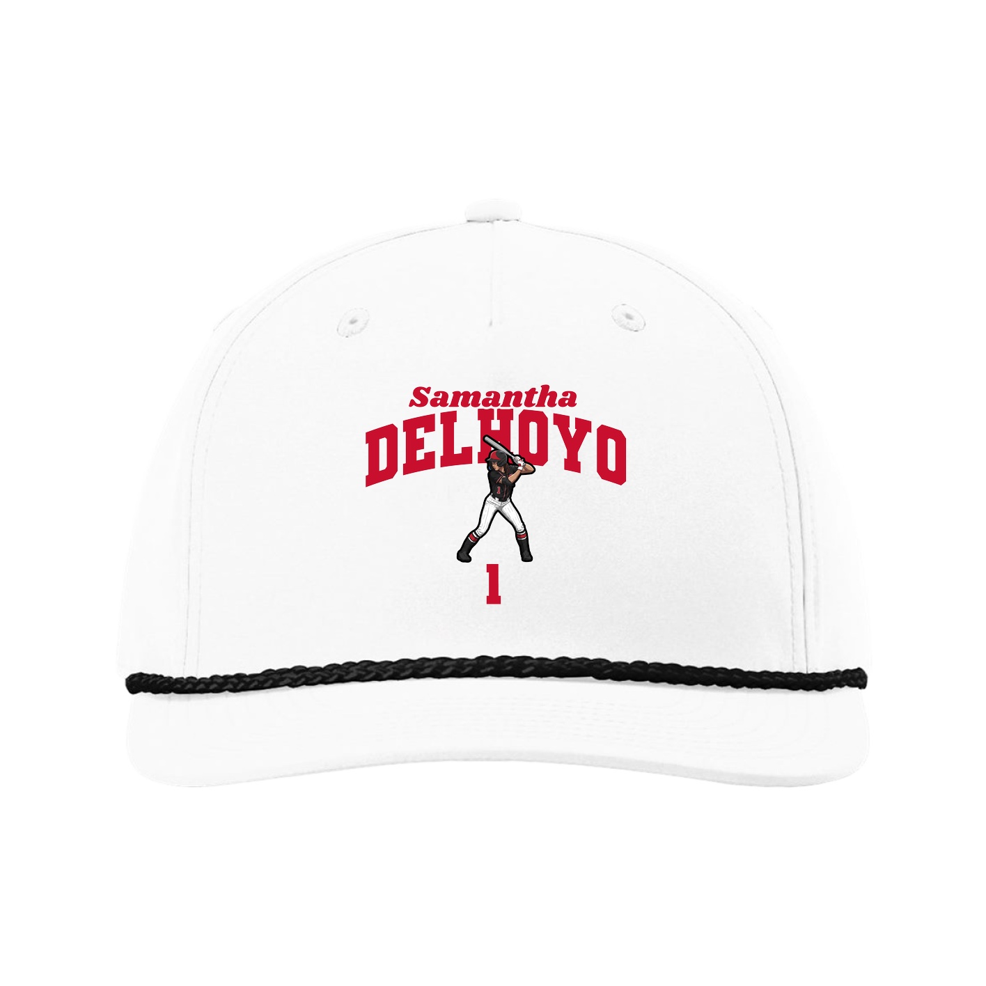Five-Panel Classic Rope Cap — Signature Arch in White