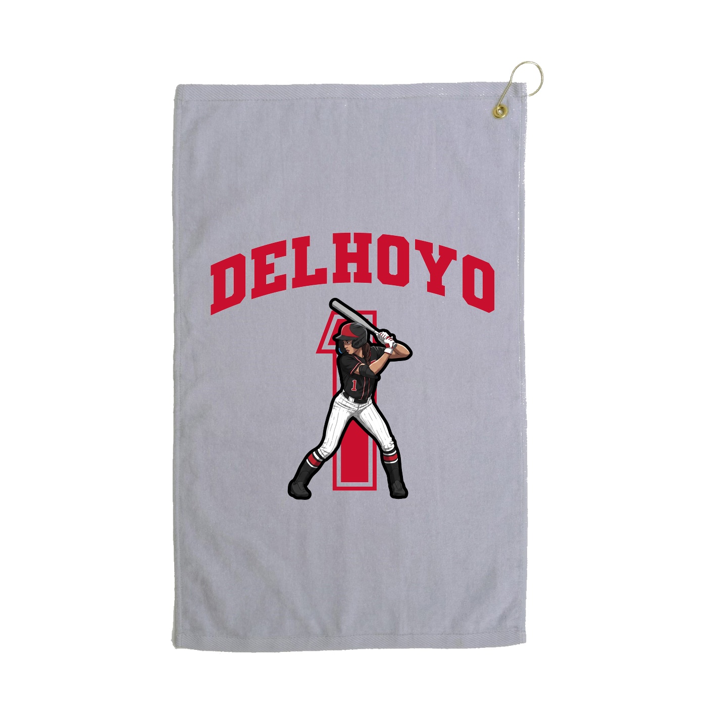 Golf Towel — Number in Grey