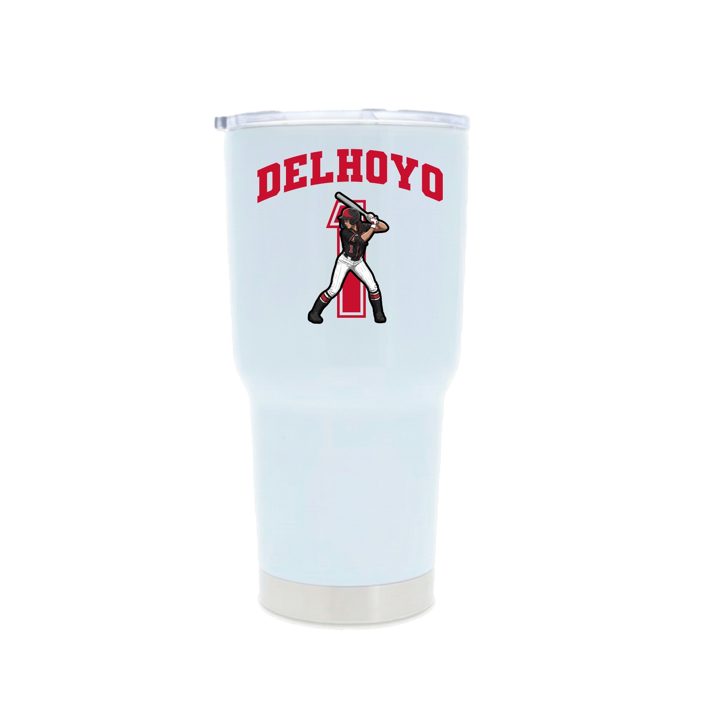 30oz Stainless Steel Tumbler — Number in White