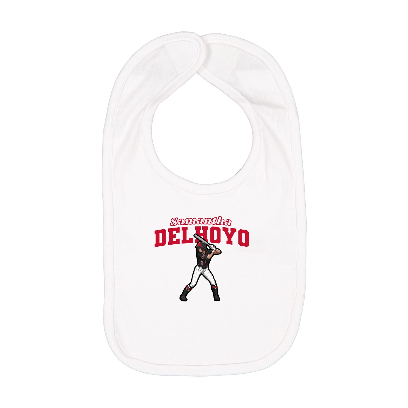 Infant Bib — Name Arch in White