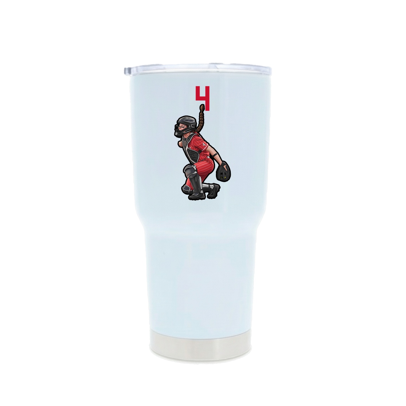 30oz Stainless Steel Tumbler — Number Top in White