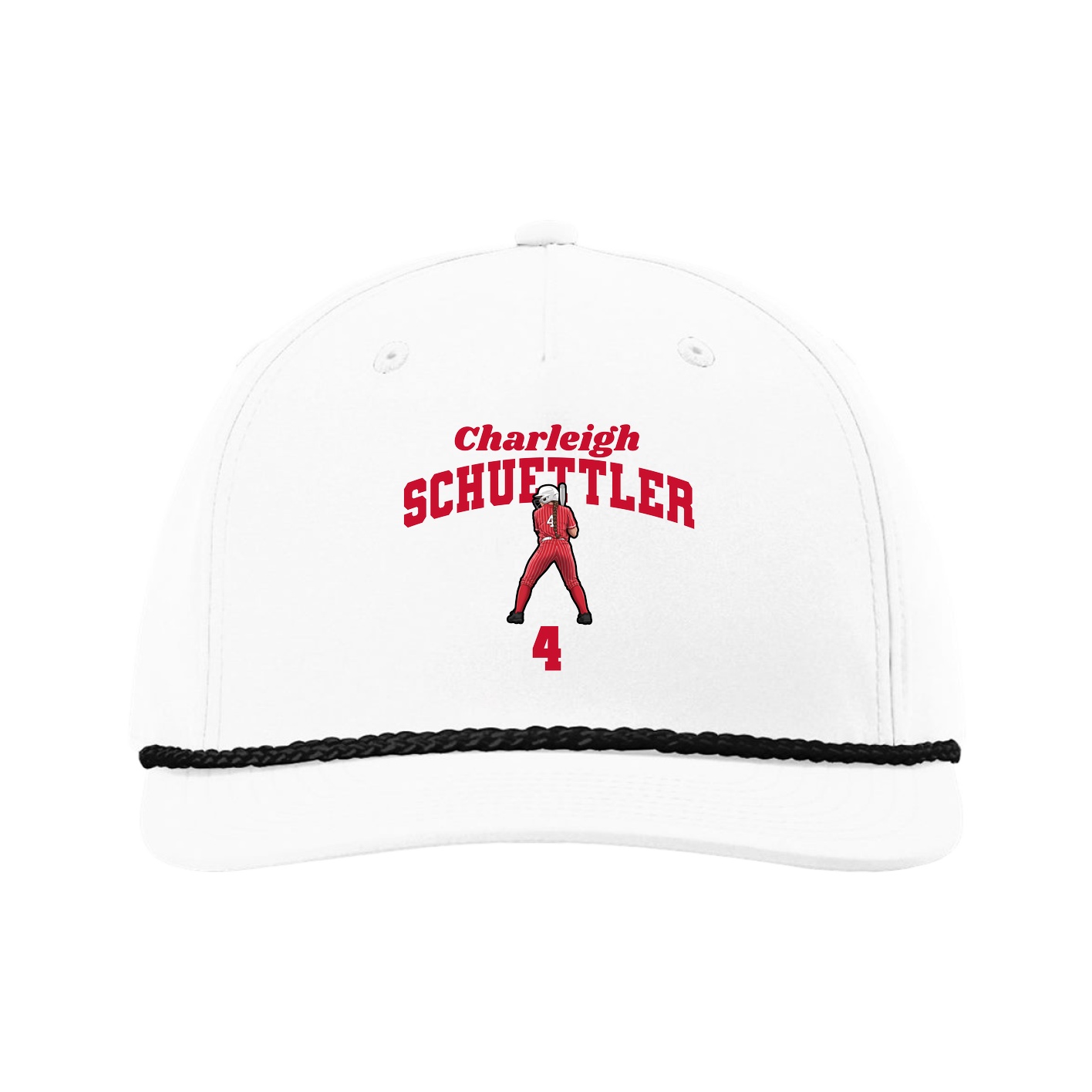 Five-Panel Classic Rope Cap — Signature Arch in White