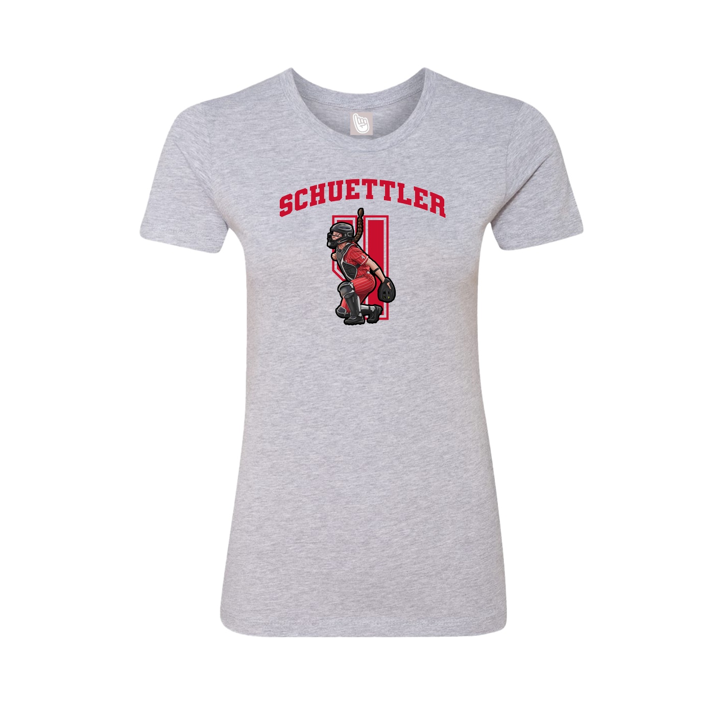 Fitted Women's Tee — Number in Grey