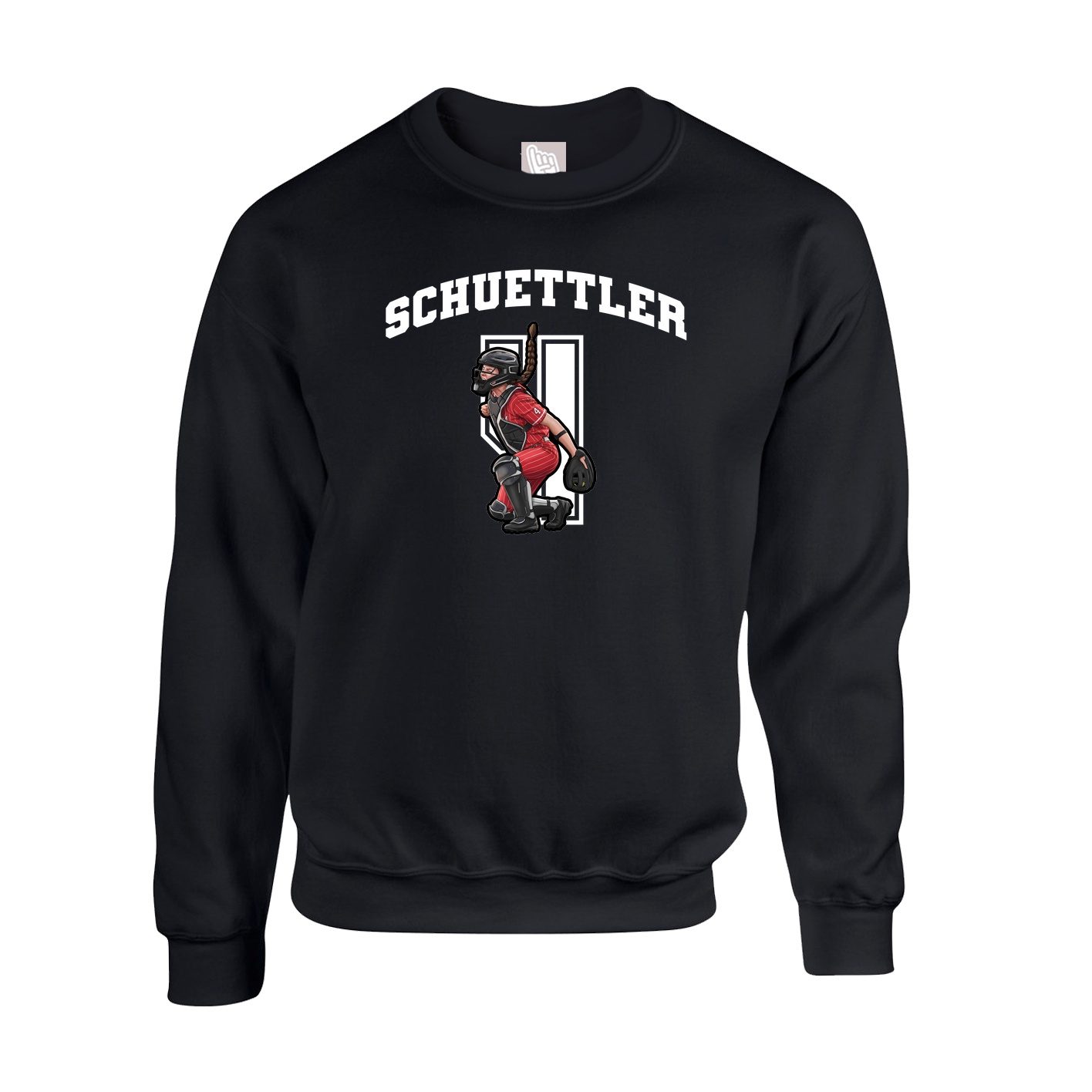 Fleece Crew — Number in Black