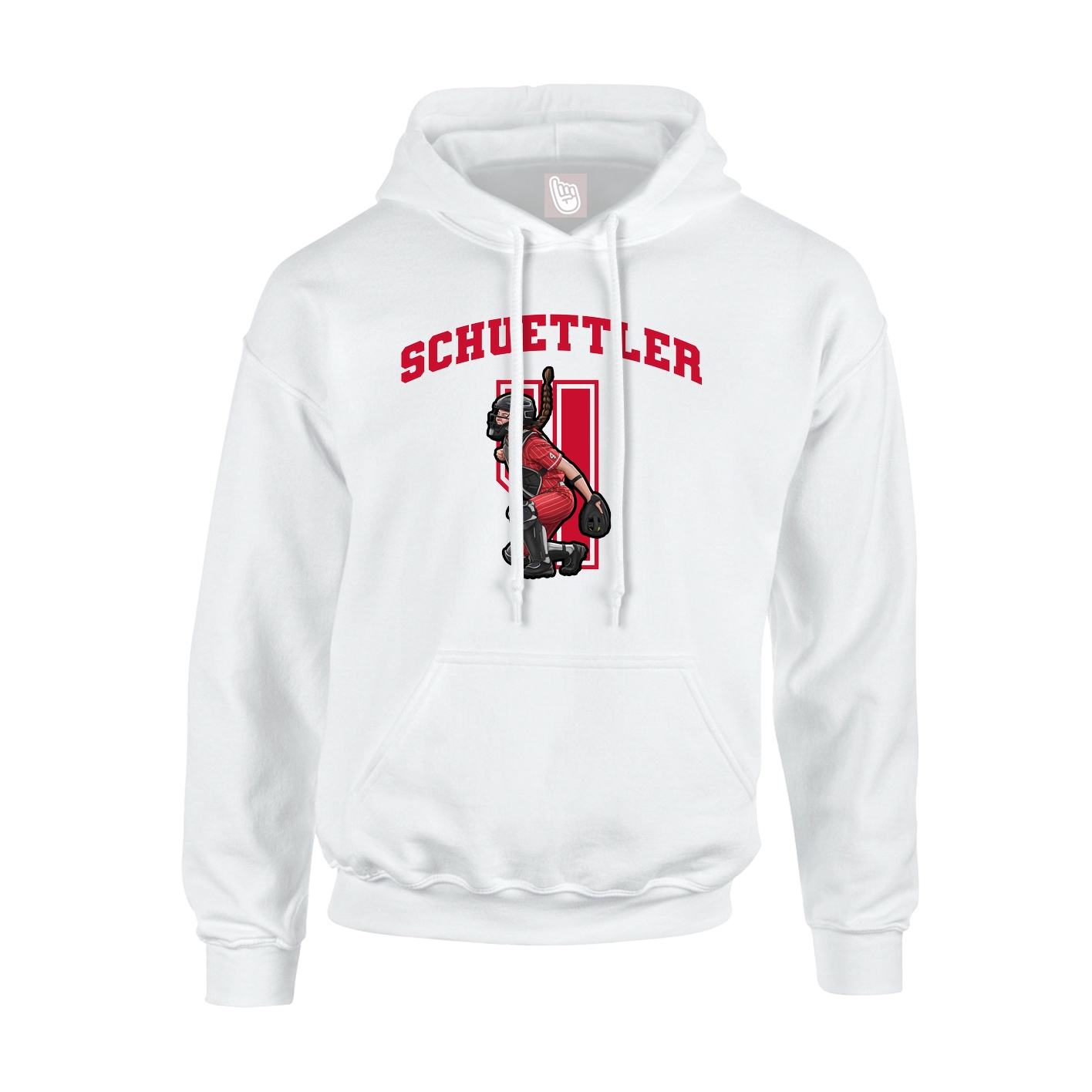 Youth Hoodie — Number in White
