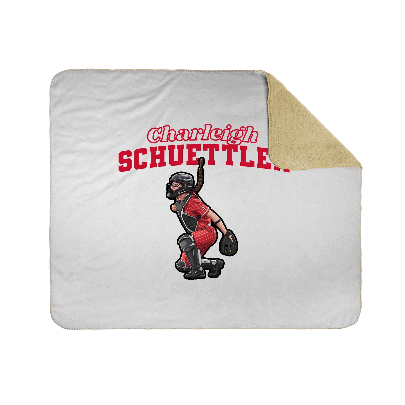 Throw Blanket — Name Arch in White