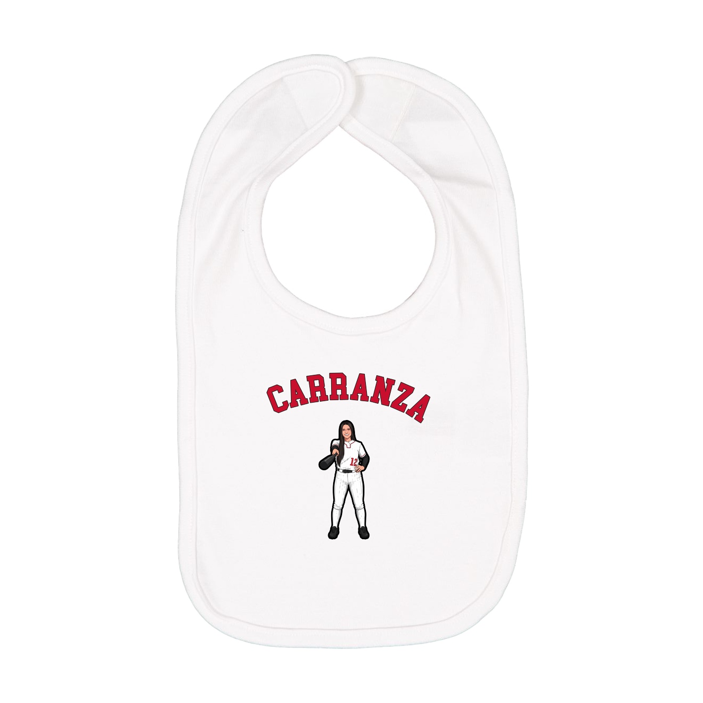 Infant Bib — Shirsey Arch in White