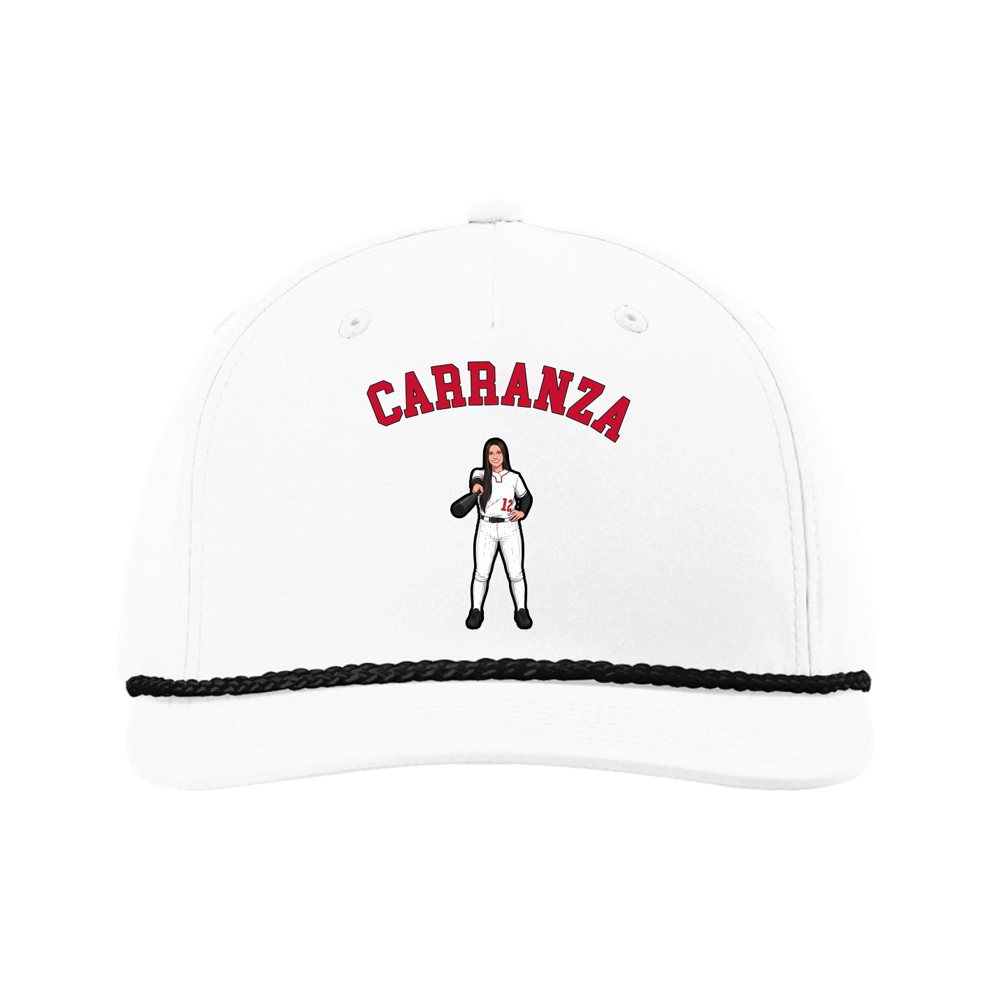 Five-Panel Classic Rope Cap — Shirsey Arch in White