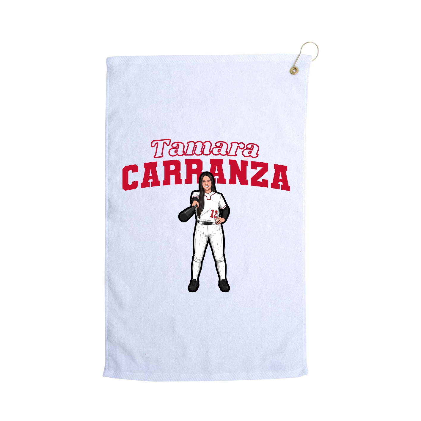 Golf Towel — Name Arch in White