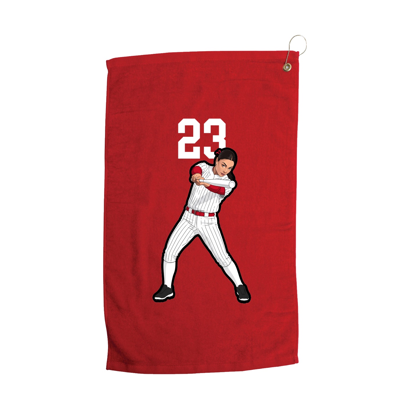 Golf Towel — Number Top in Red