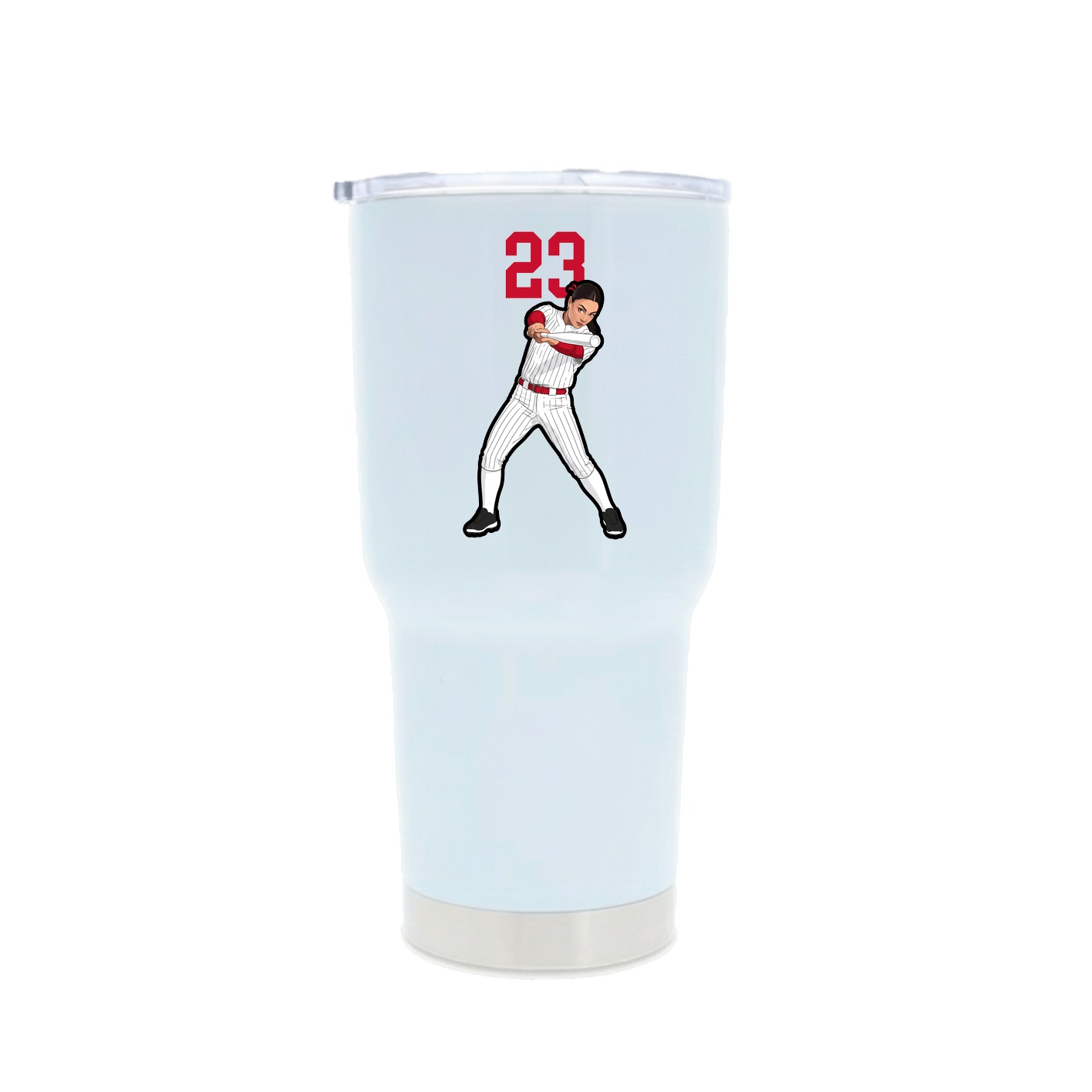 30oz Stainless Steel Tumbler — Number Top in White