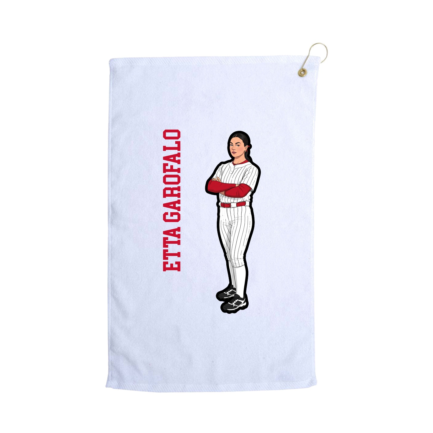 Golf Towel — Name Vertical in White
