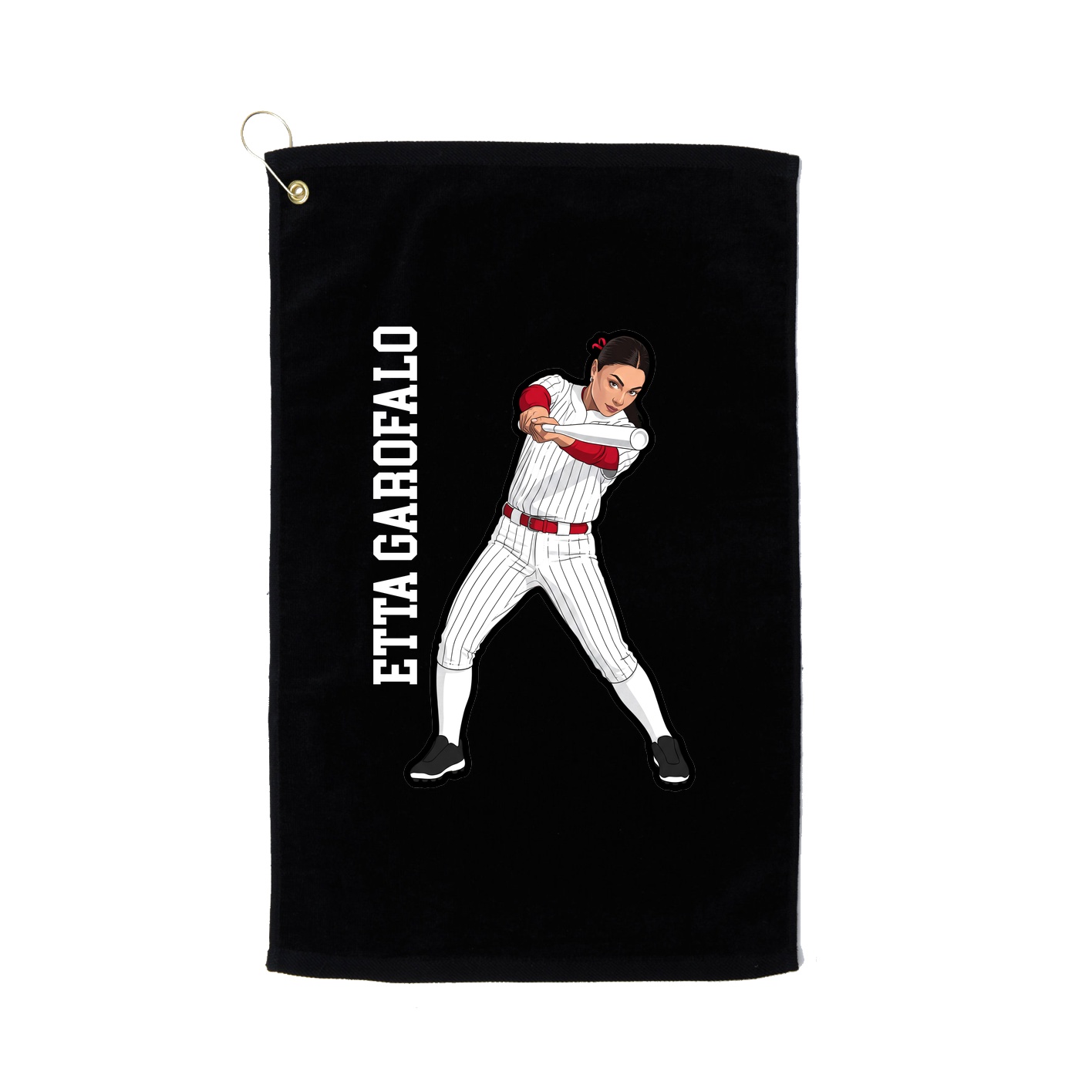 Golf Towel — Name Vertical in Black