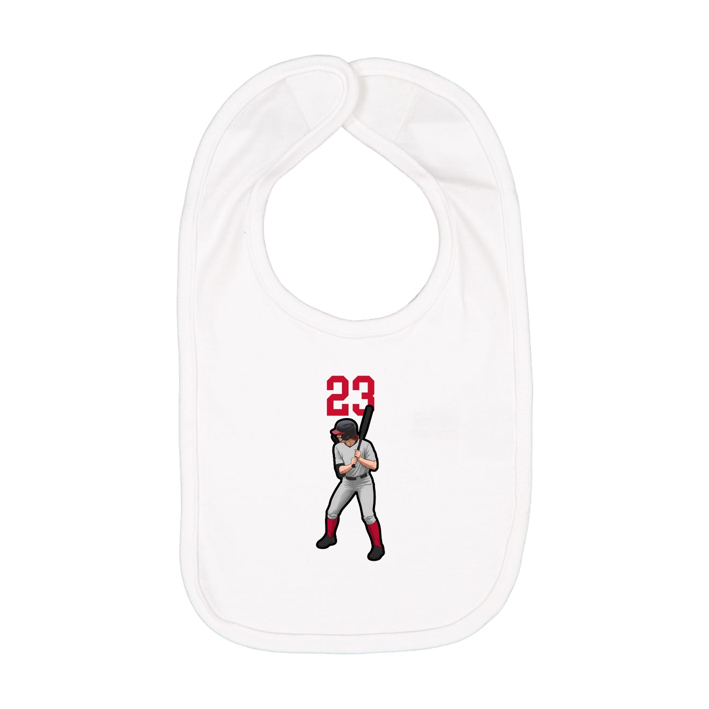 Infant Bib — Number Top in White