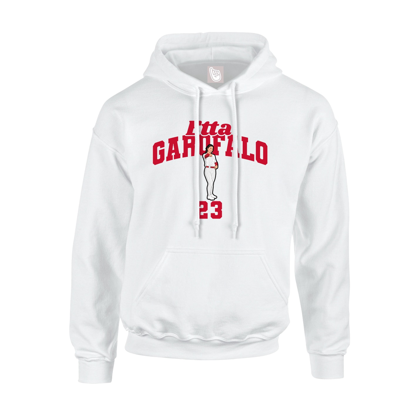 Youth Hoodie — Signature Arch in White