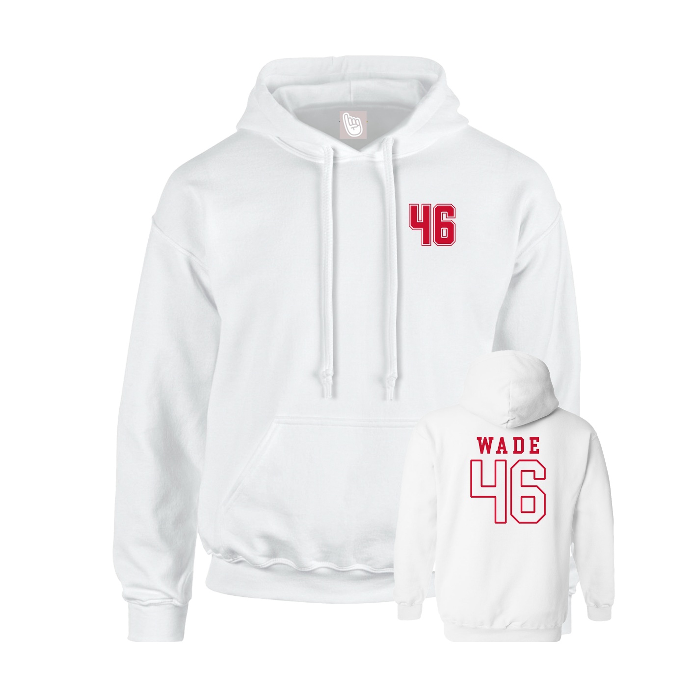 Hoodie — Chest Back in White