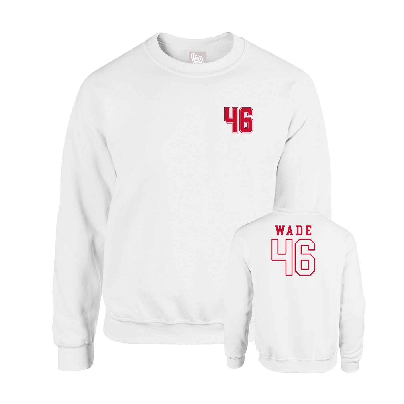 Fleece Crew — Chest Back in White