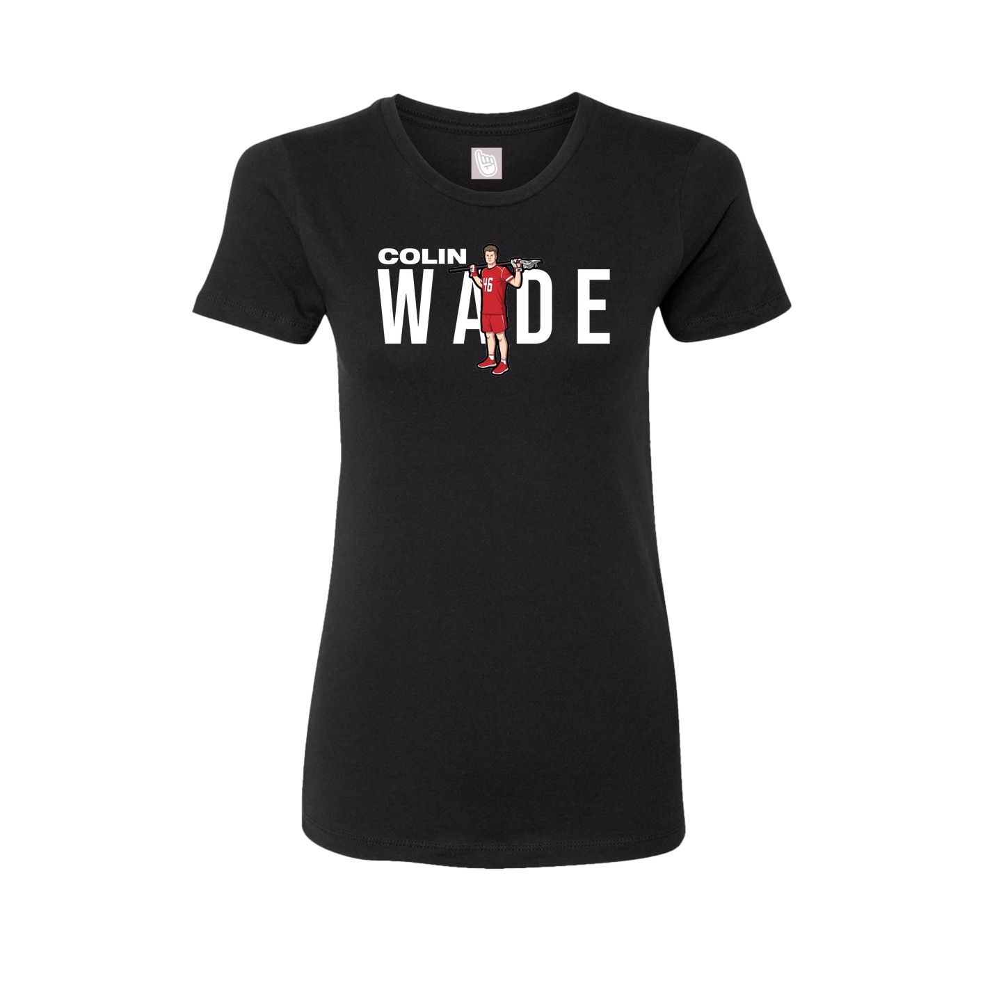 Fitted Women's Tee — Player Name in Black