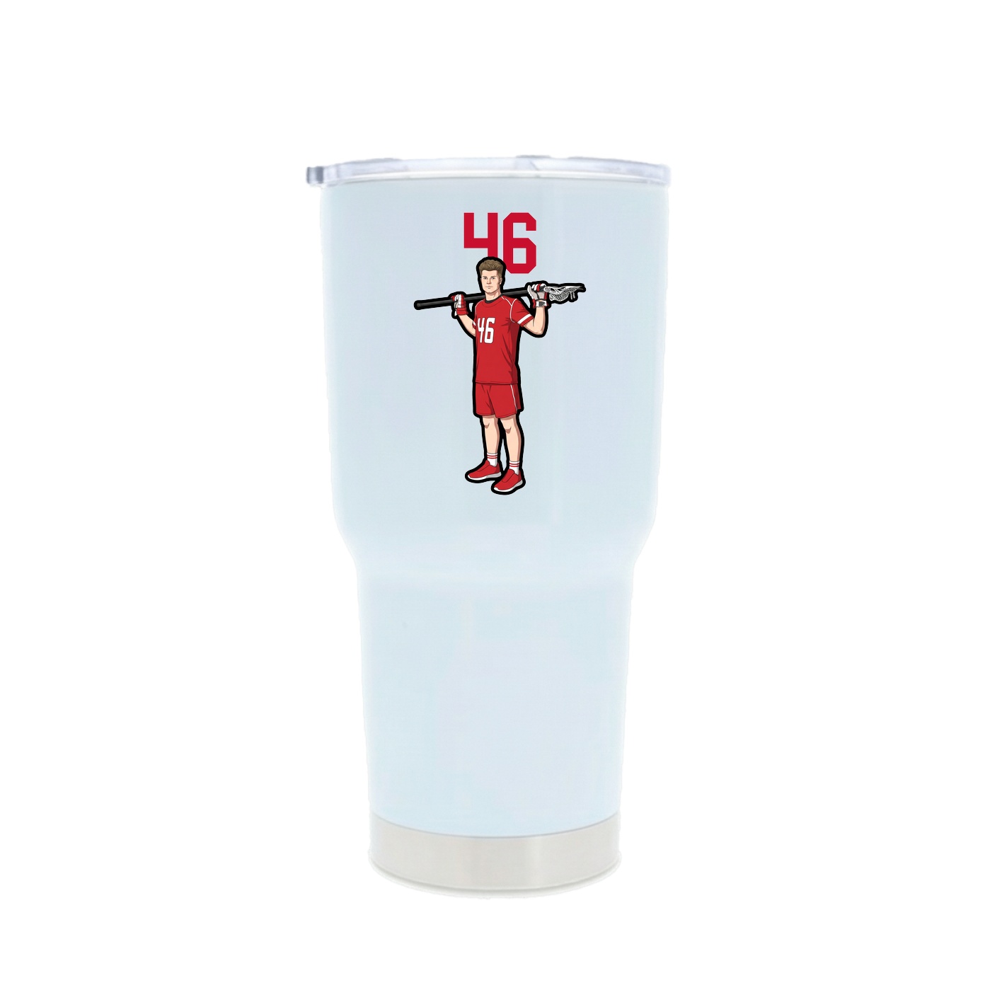 30oz Stainless Steel Tumbler — Number Top in White