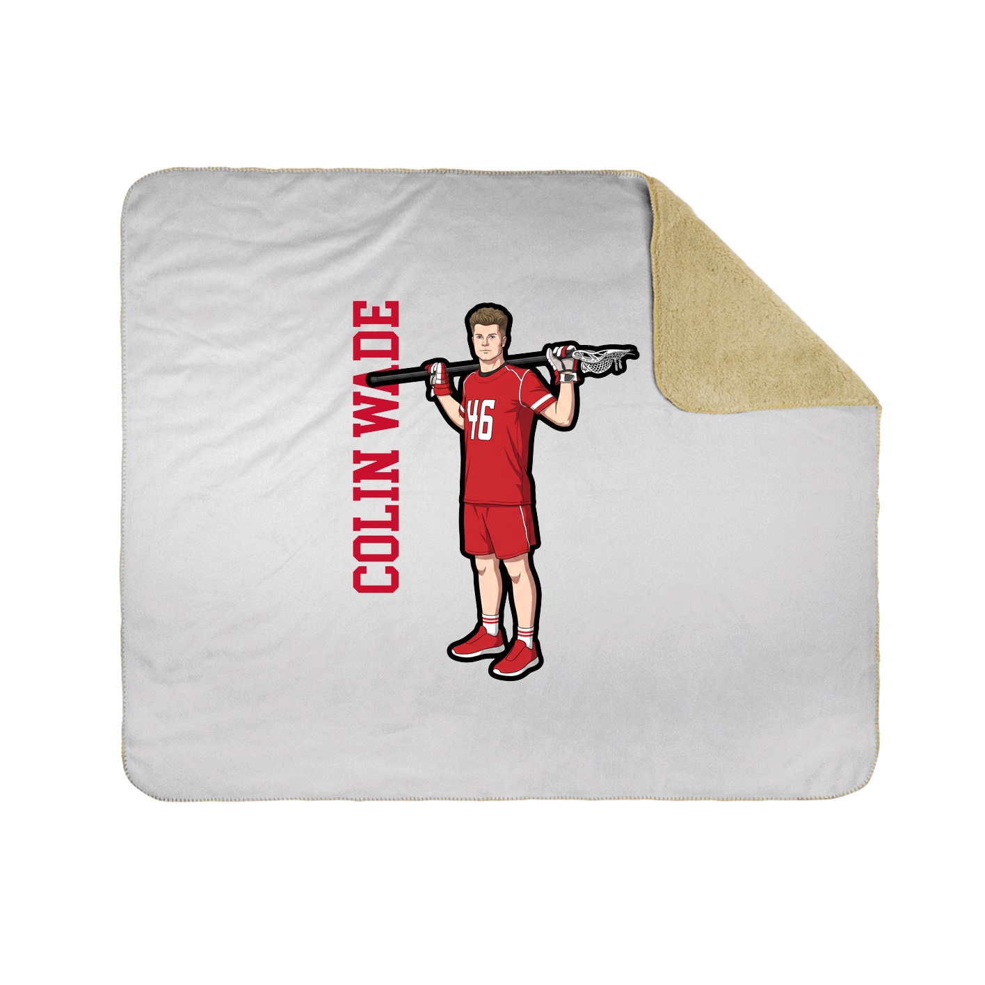 Throw Blanket — Name Vertical in White