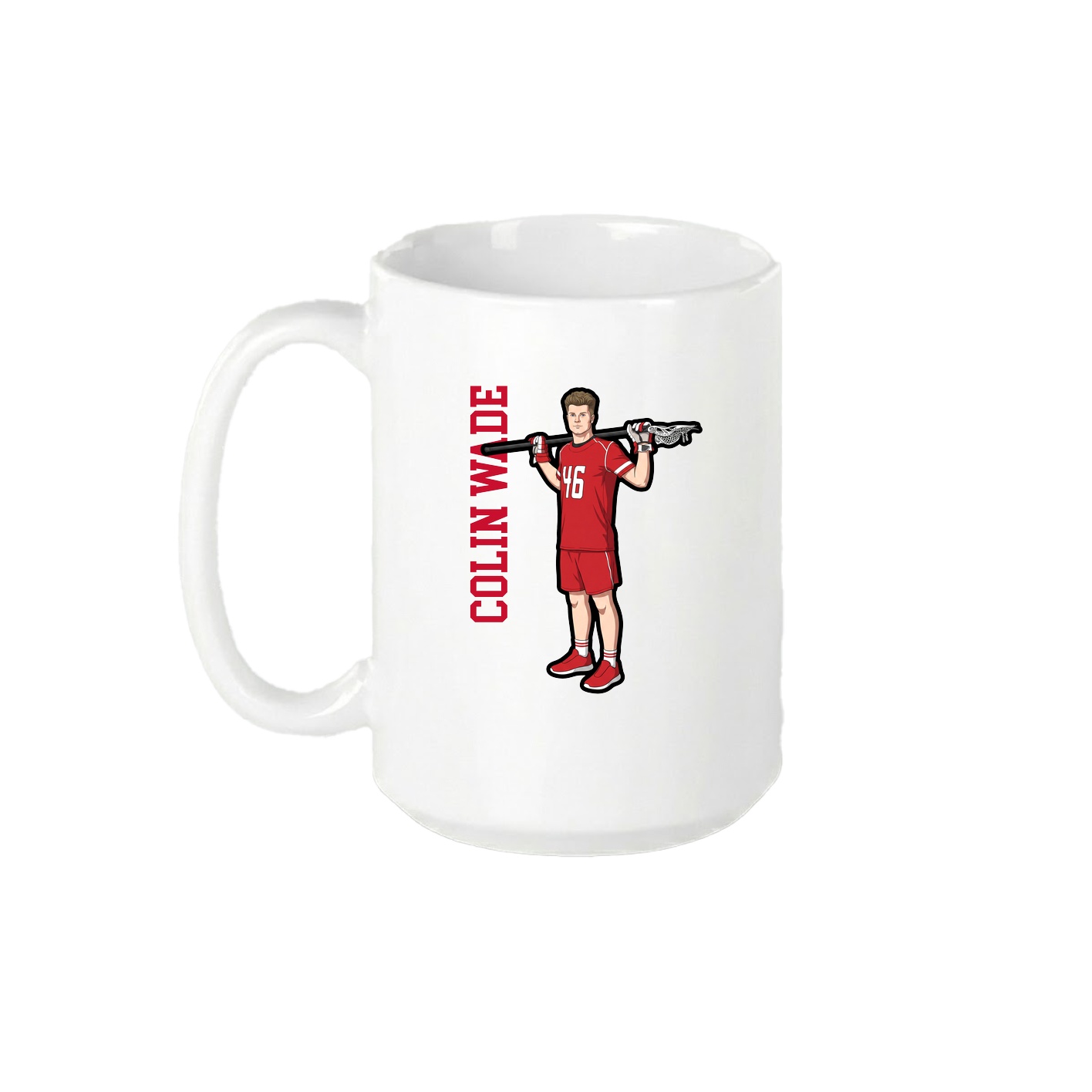 15oz Coffee Mug — Name Vertical in White