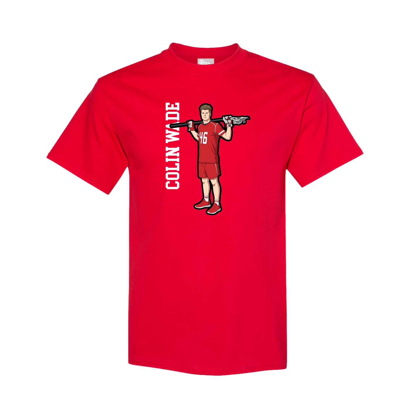 Tee — Name Vertical in Red