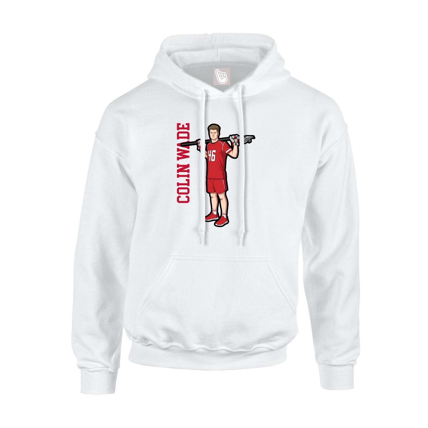 Youth Hoodie — Name Vertical in White