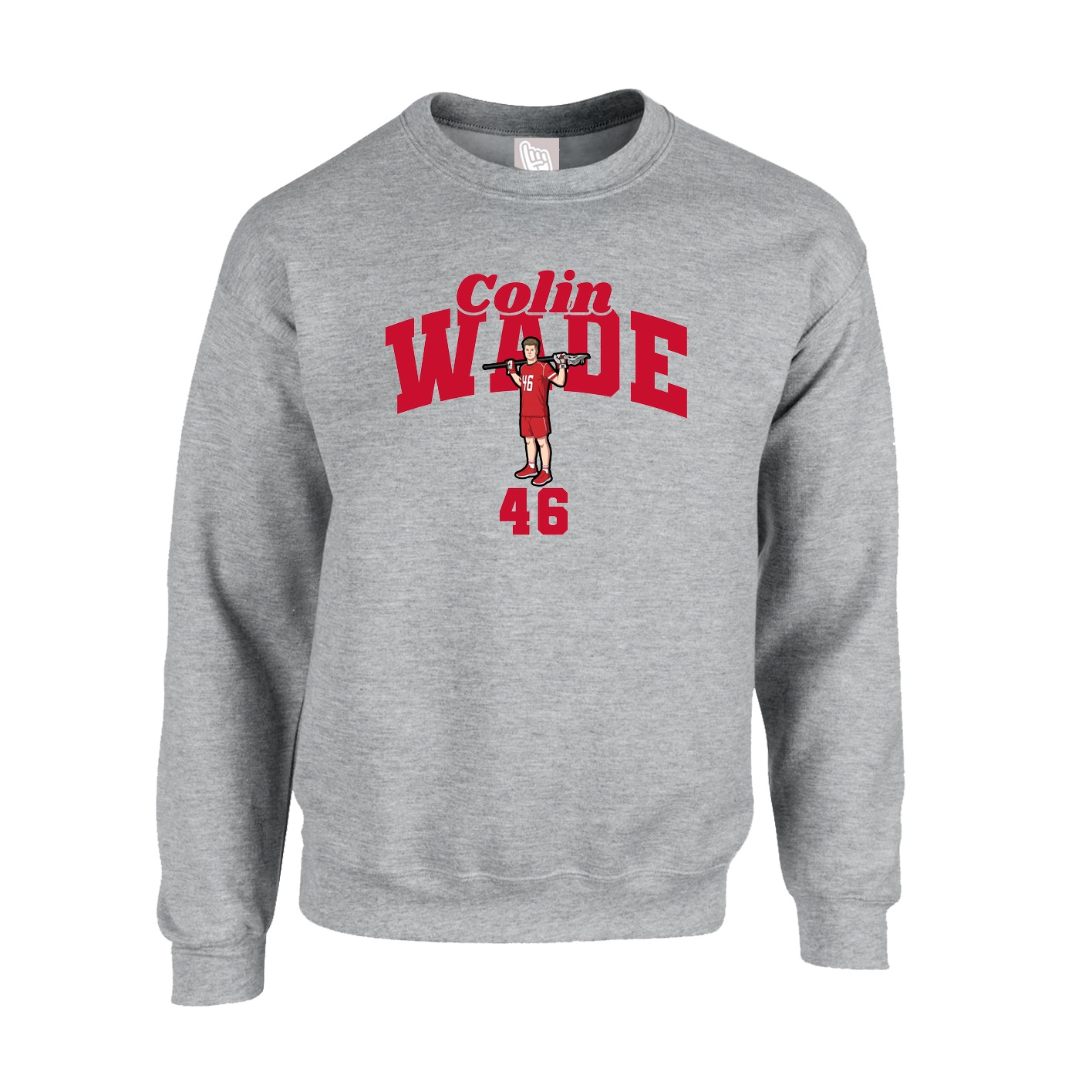 Fleece Crew — Signature Arch in Grey