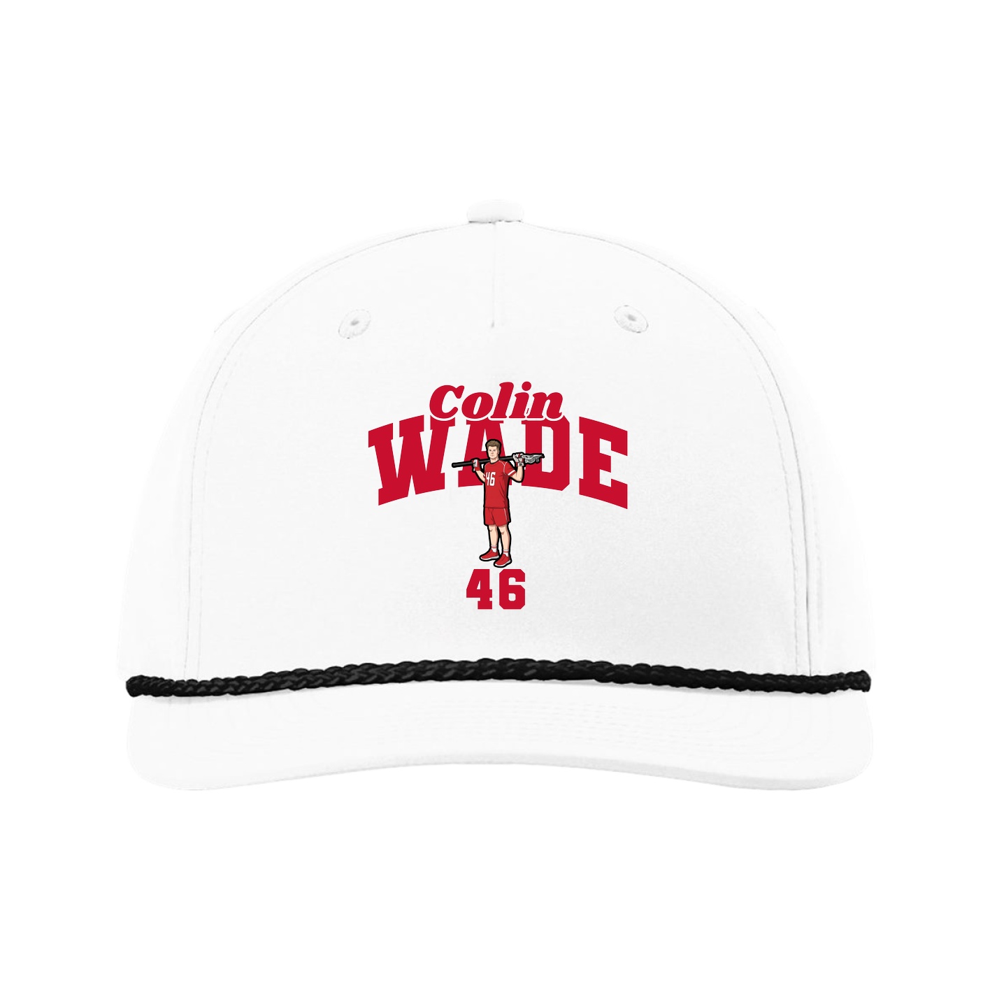 Five-Panel Classic Rope Cap — Signature Arch in White