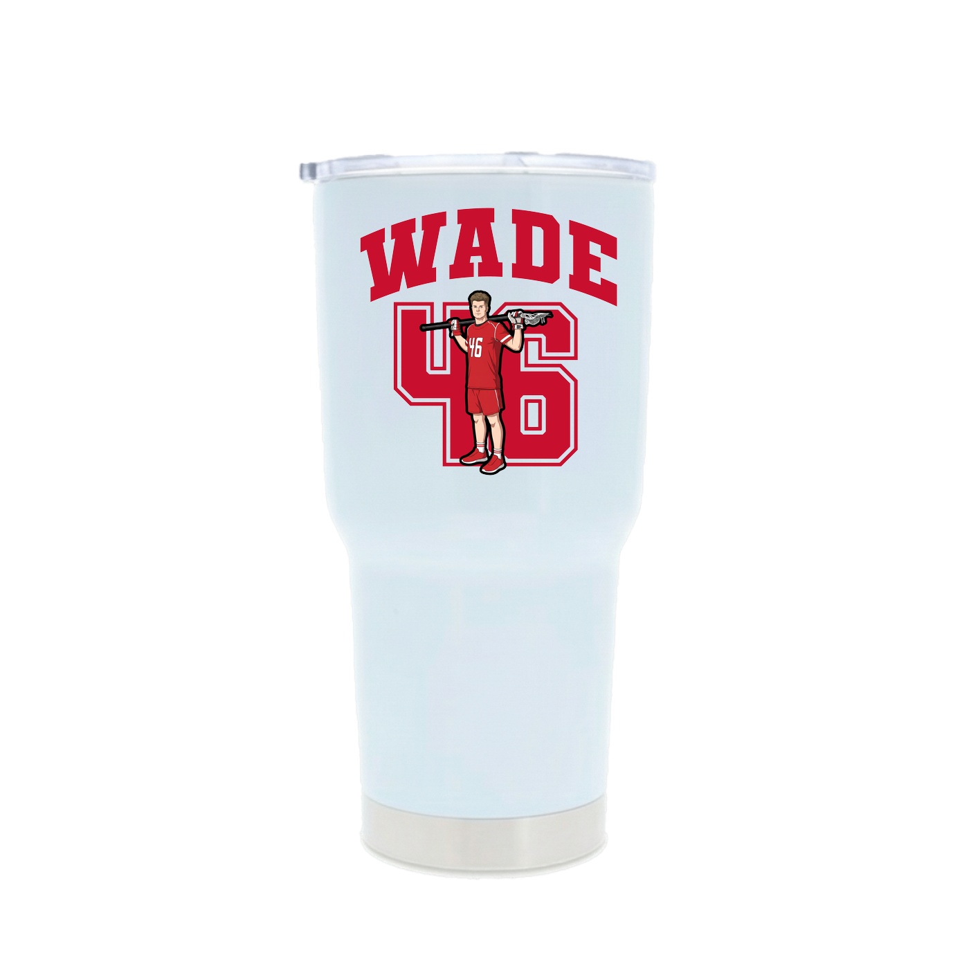 30oz Stainless Steel Tumbler — Number in White