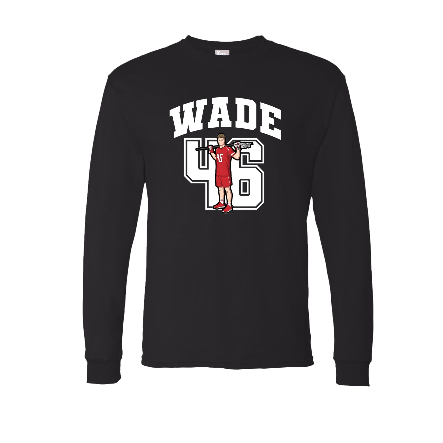 Long Sleeve Tee — Number in Black