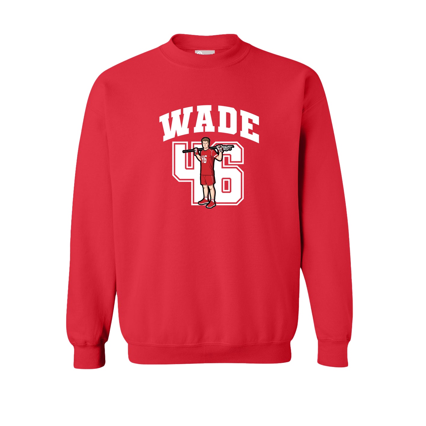 Fleece Crew — Number in Red
