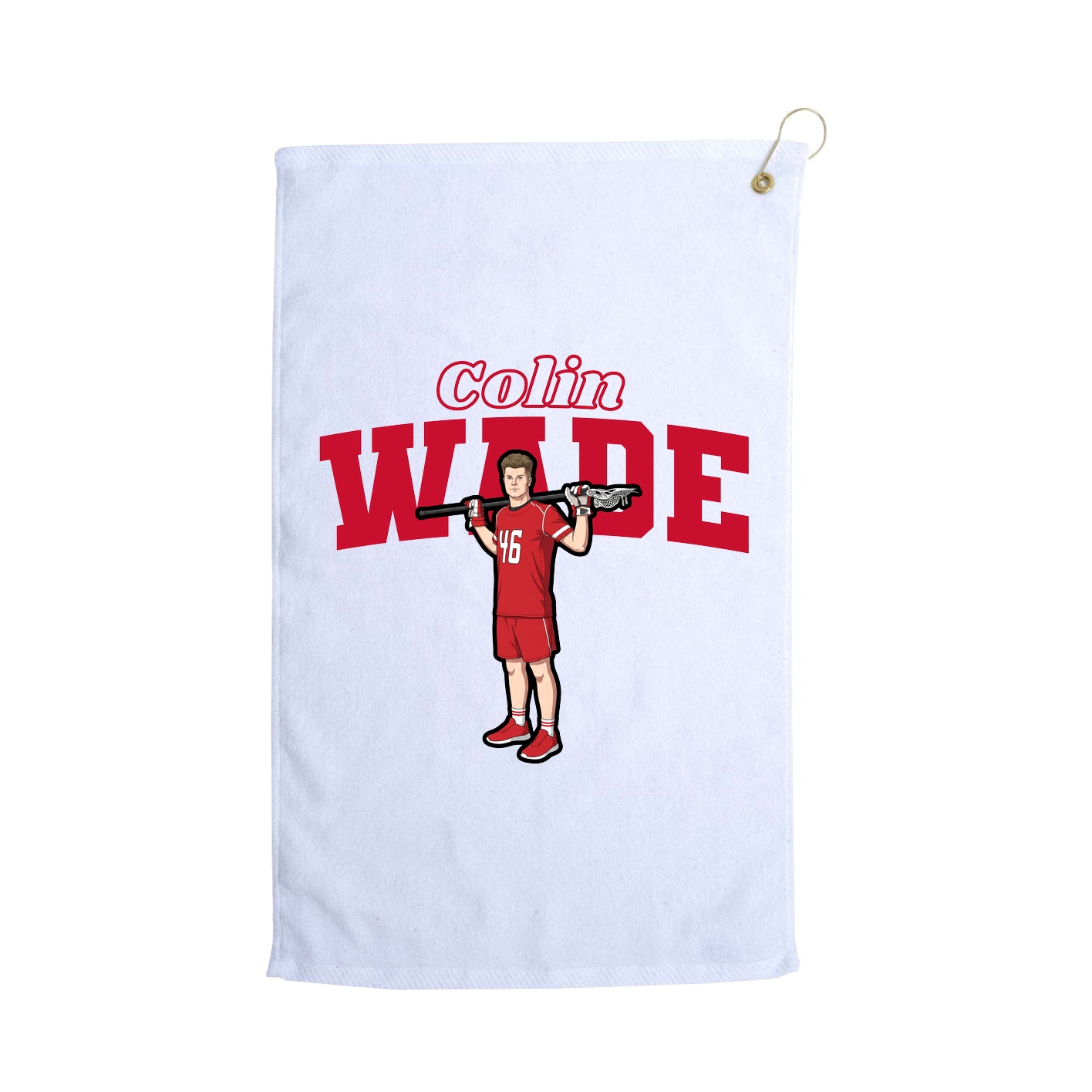 Golf Towel — Name Arch in White