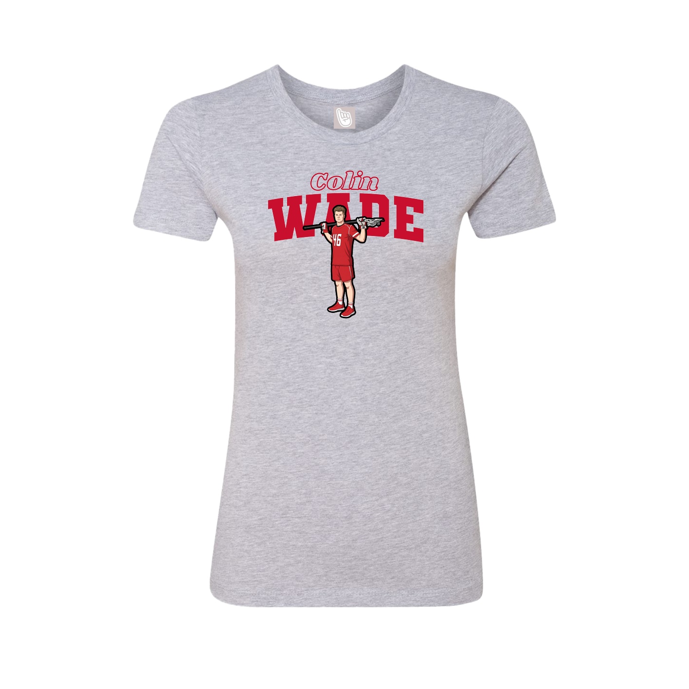 Fitted Women's Tee — Name Arch in Grey