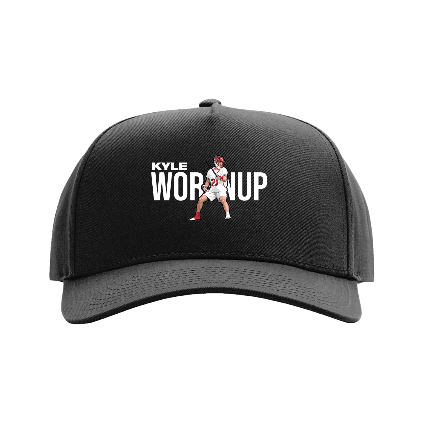 Full Fabric Five-Panel Champ Cap — Player Name in Black