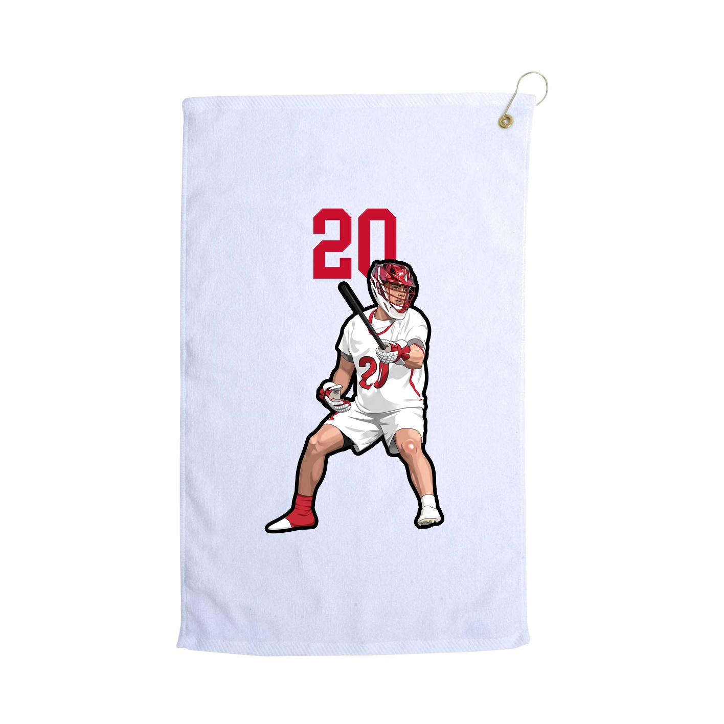 Golf Towel — Number Top in White
