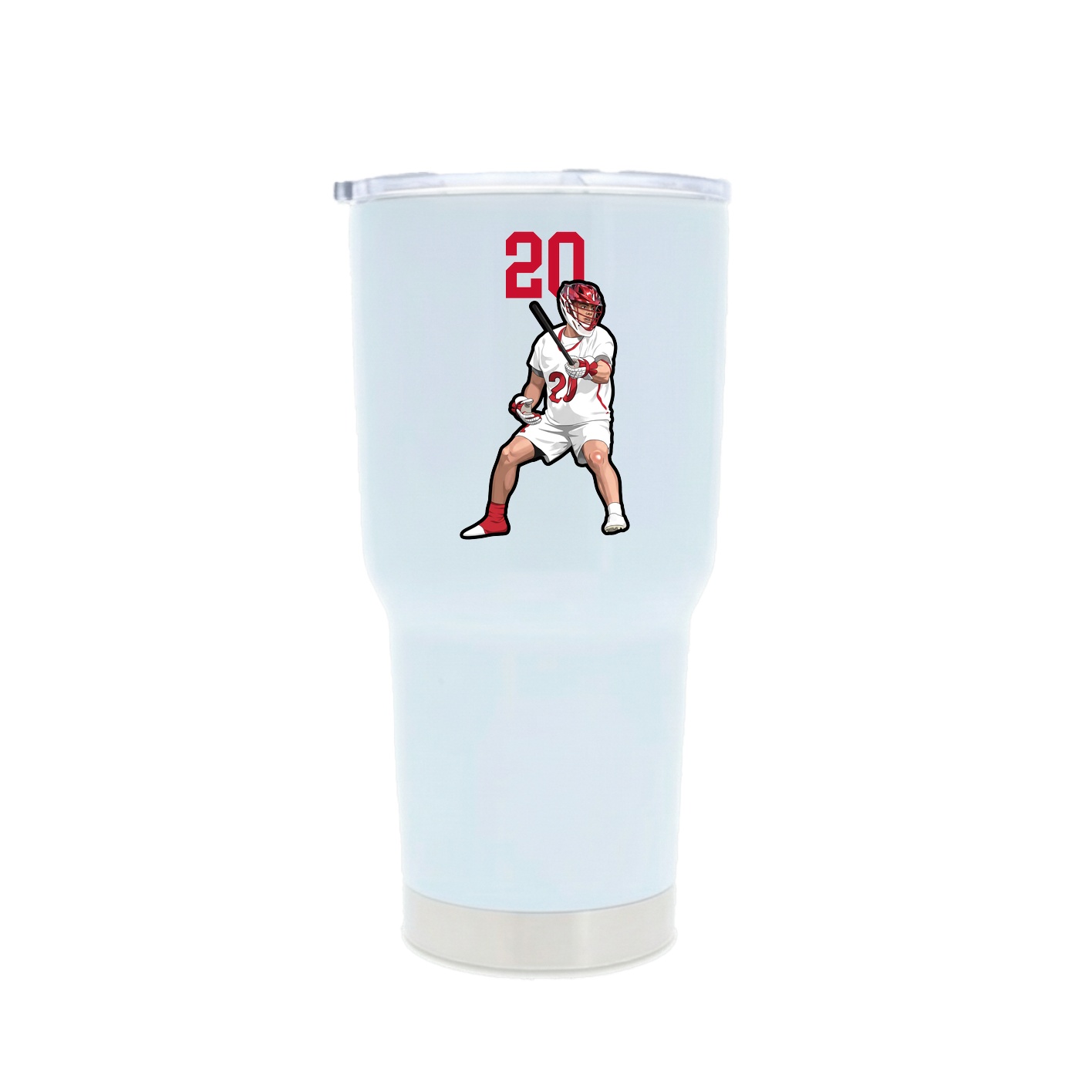 30oz Stainless Steel Tumbler — Number Top in White
