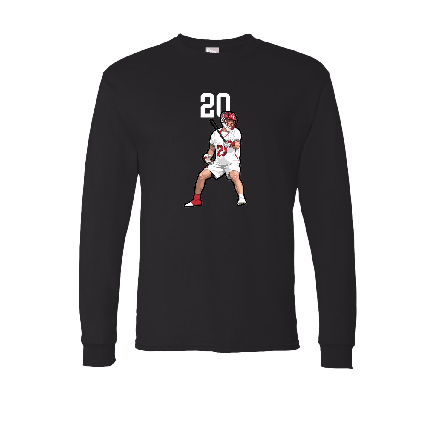 Long Sleeve Tee — Number Top in Black