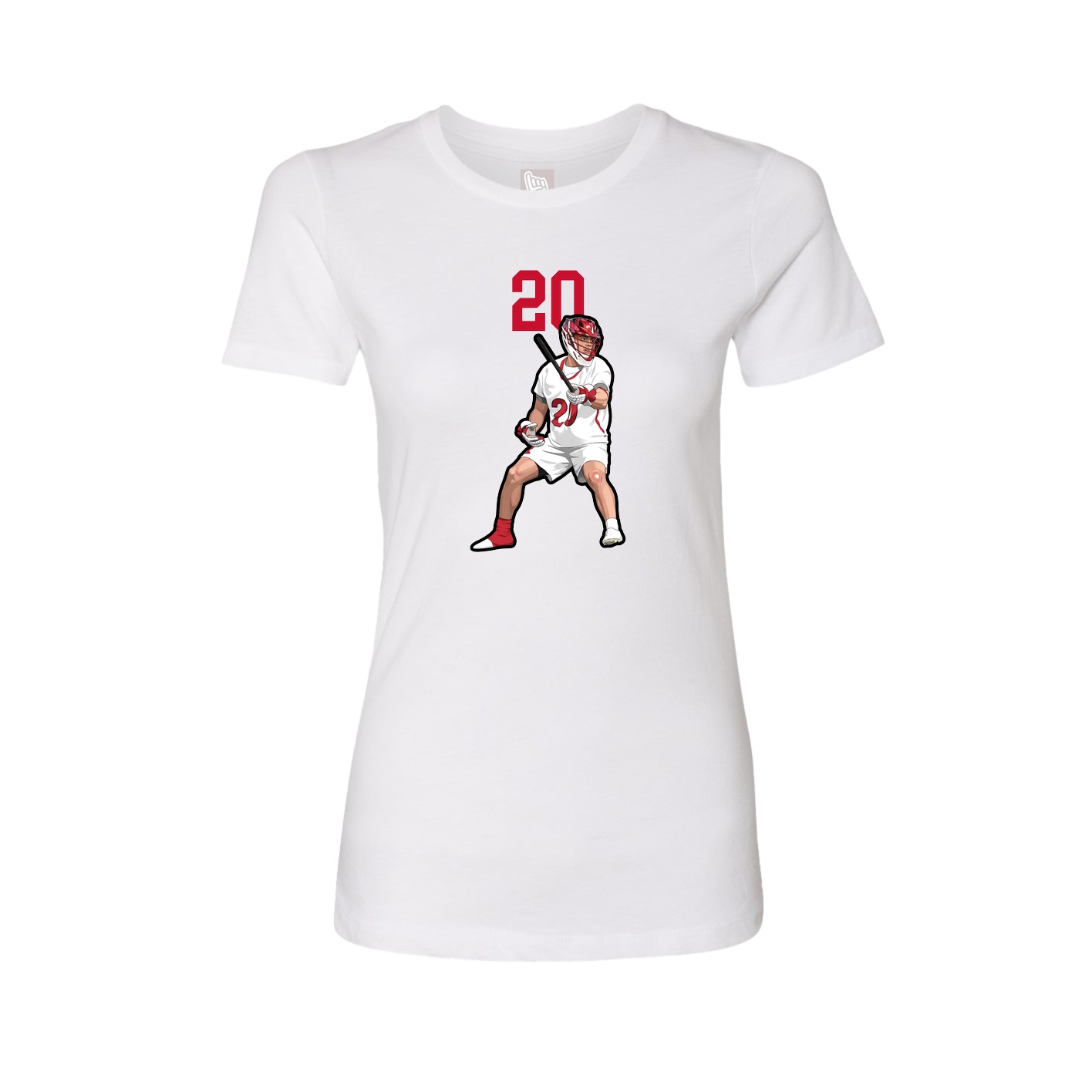 Fitted Women's Tee — Number Top in White
