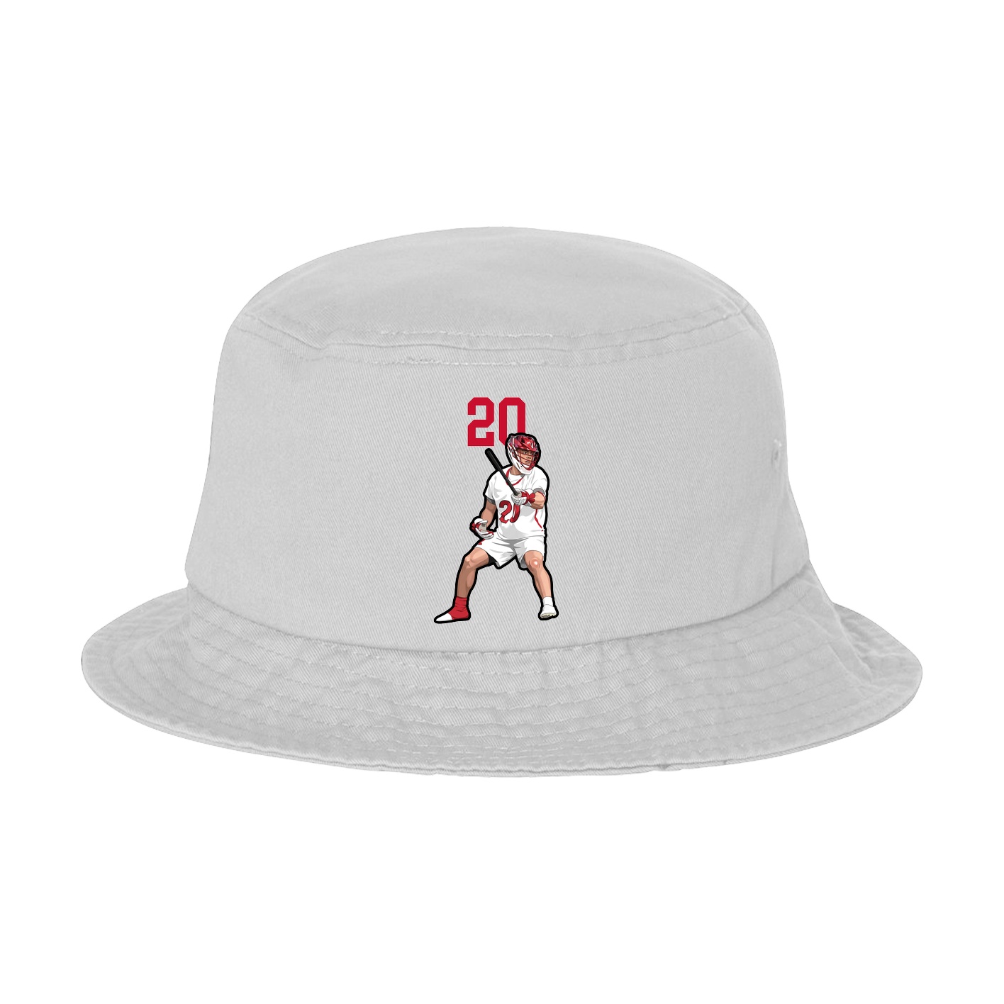 Bucket Cap — Number Top in White