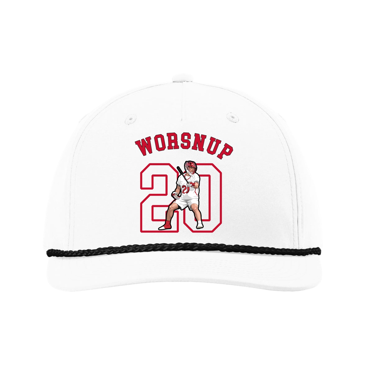 Five-Panel Classic Rope Cap — Shirsey Arch in White