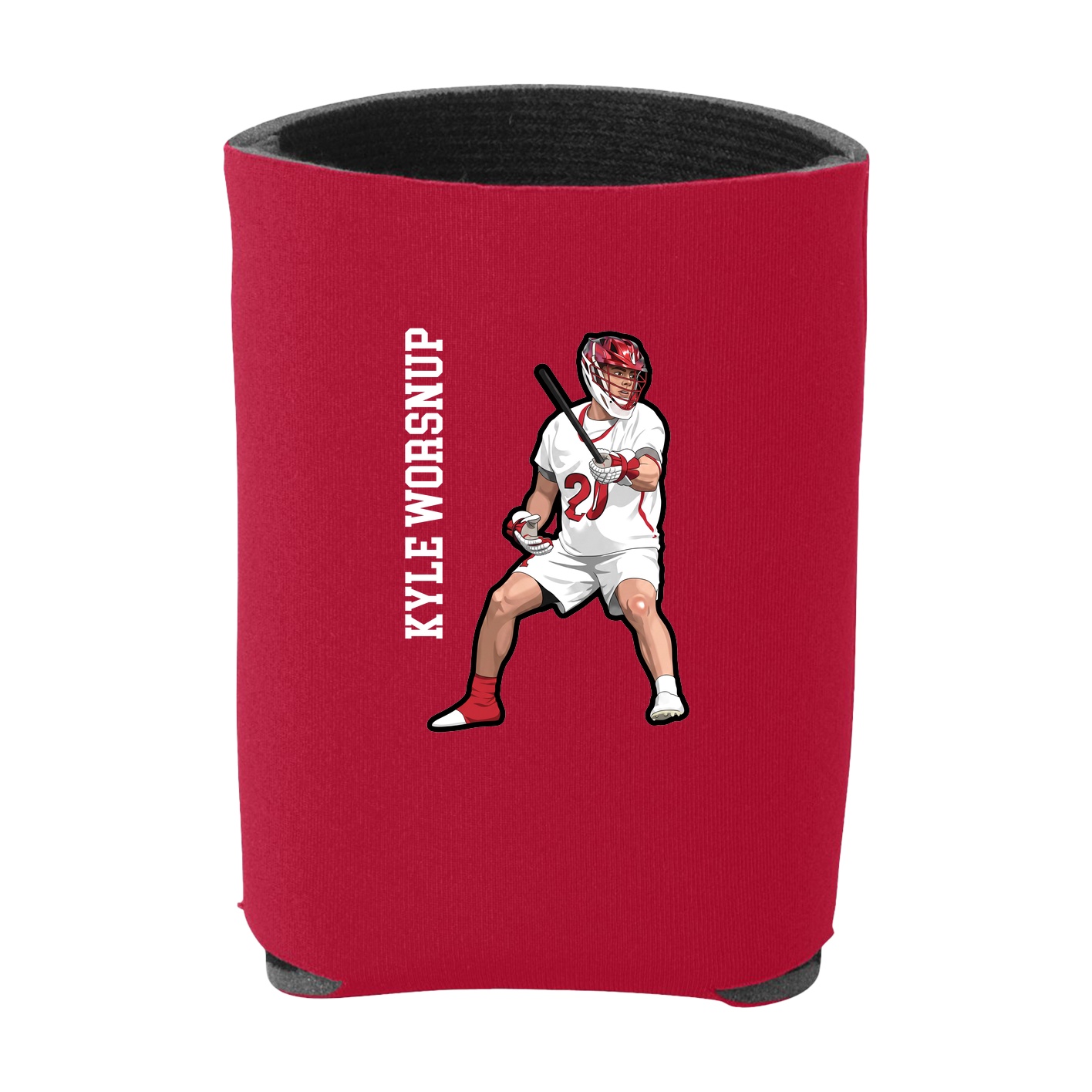 Can Holder — Name Vertical in Red