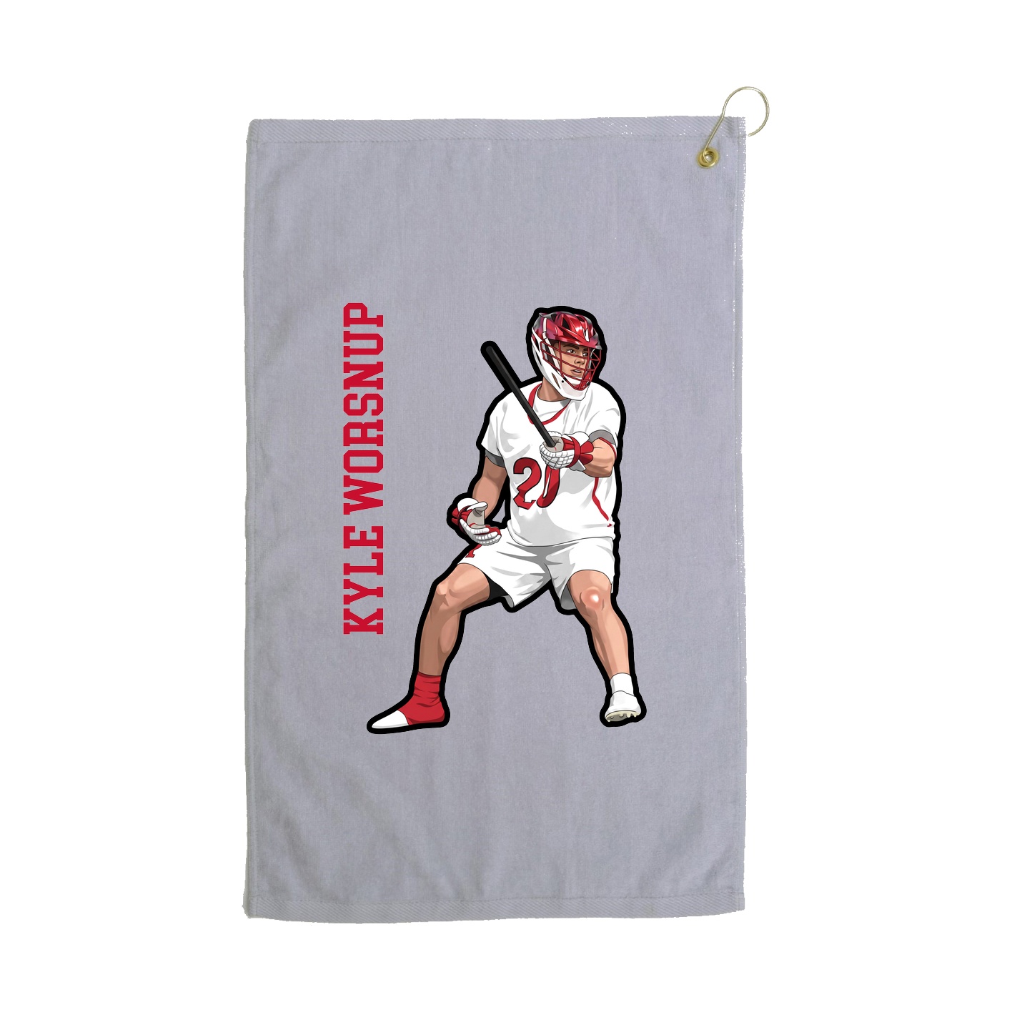 Golf Towel — Name Vertical in Grey