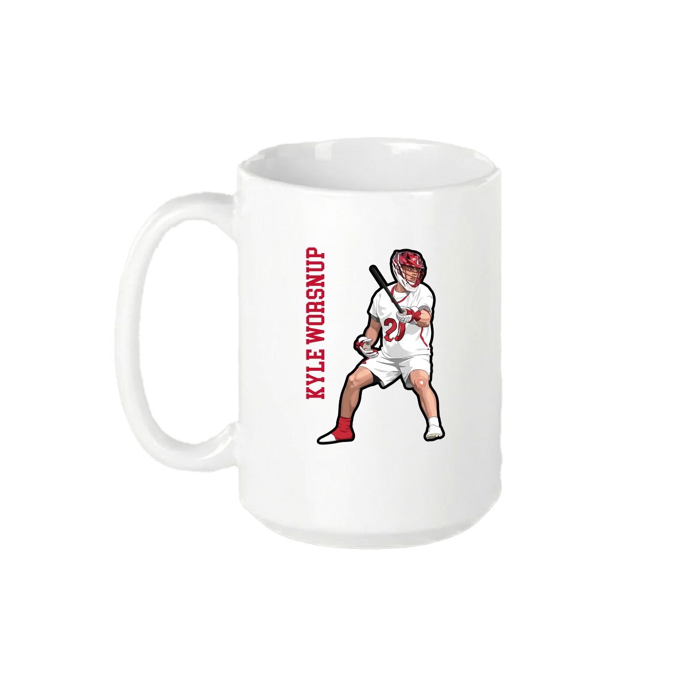 15oz Coffee Mug — Name Vertical in White